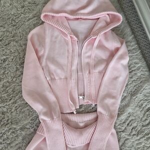 SHEIN Pink Hooded Track Set